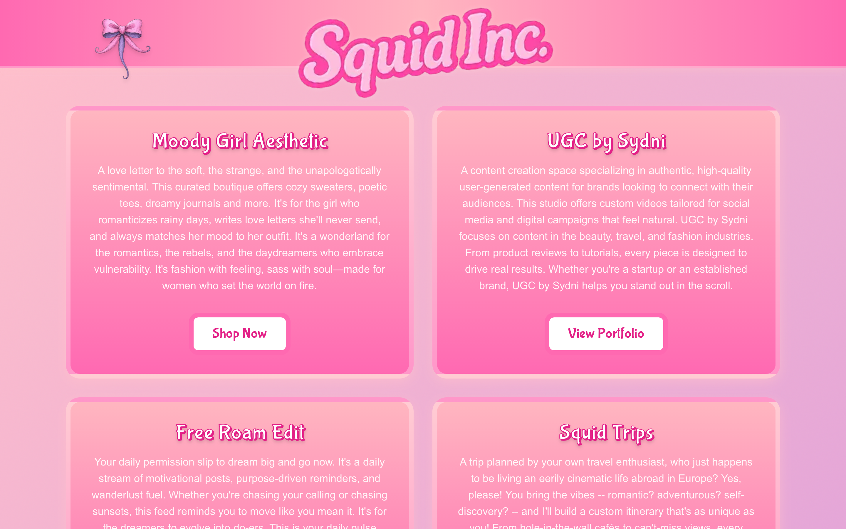 One Brand. Multiple Ventures. One Page.
